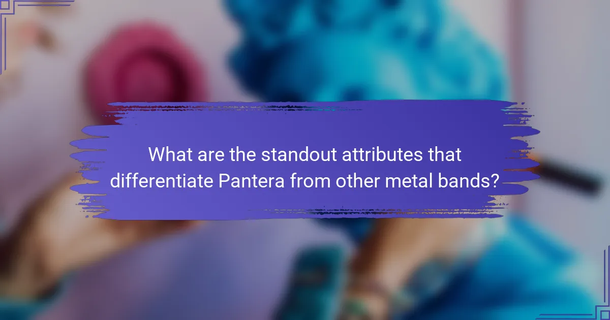 What are the standout attributes that differentiate Pantera from other metal bands?